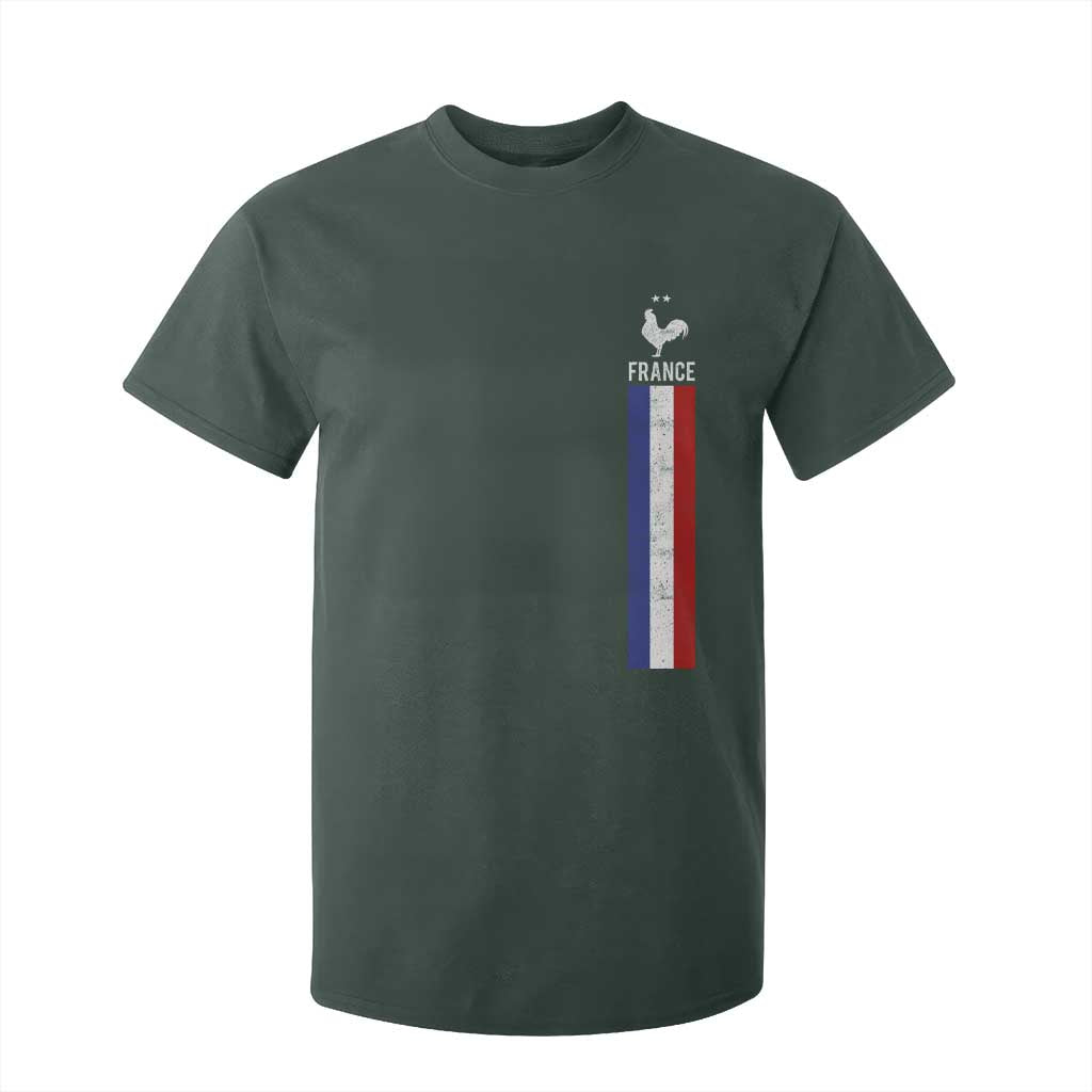 France Football Coq Soccer Throwback Jersey Style T Shirt For Kid Vintage French Flag