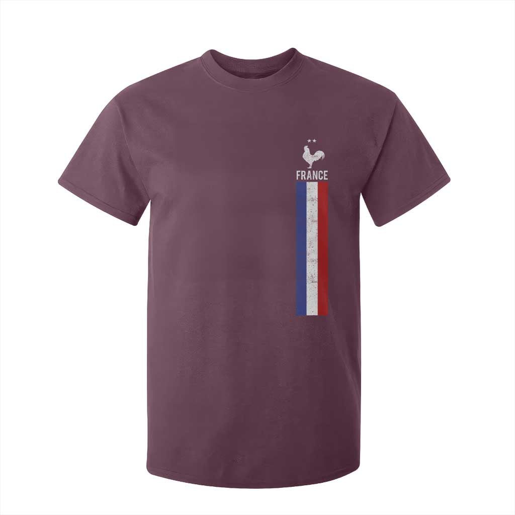 France Football Coq Soccer Throwback Jersey Style T Shirt For Kid Vintage French Flag
