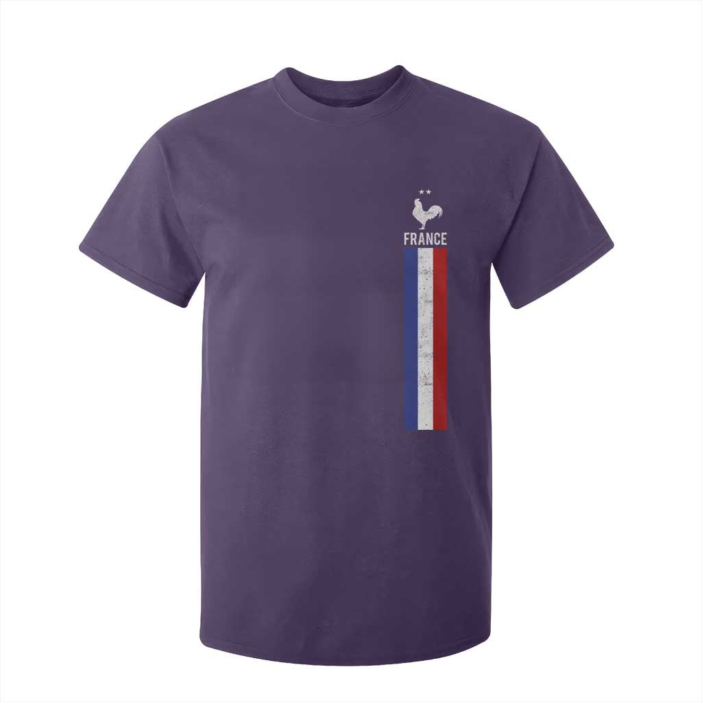 France Football Coq Soccer Throwback Jersey Style T Shirt For Kid Vintage French Flag