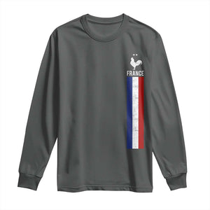 France Football Coq Soccer Throwback Jersey Style Long Sleeve Shirt Vintage French Flag