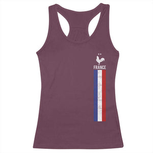 France Football Coq Soccer Throwback Jersey Style Racerback Tank Top Vintage French Flag