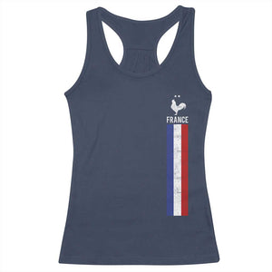France Football Coq Soccer Throwback Jersey Style Racerback Tank Top Vintage French Flag