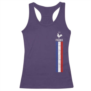 France Football Coq Soccer Throwback Jersey Style Racerback Tank Top Vintage French Flag