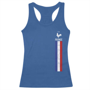 France Football Coq Soccer Throwback Jersey Style Racerback Tank Top Vintage French Flag