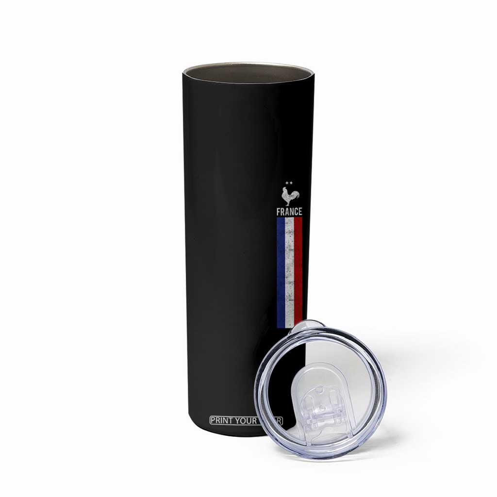 France Football Coq Soccer Throwback Jersey Style Skinny Tumbler Vintage French Flag