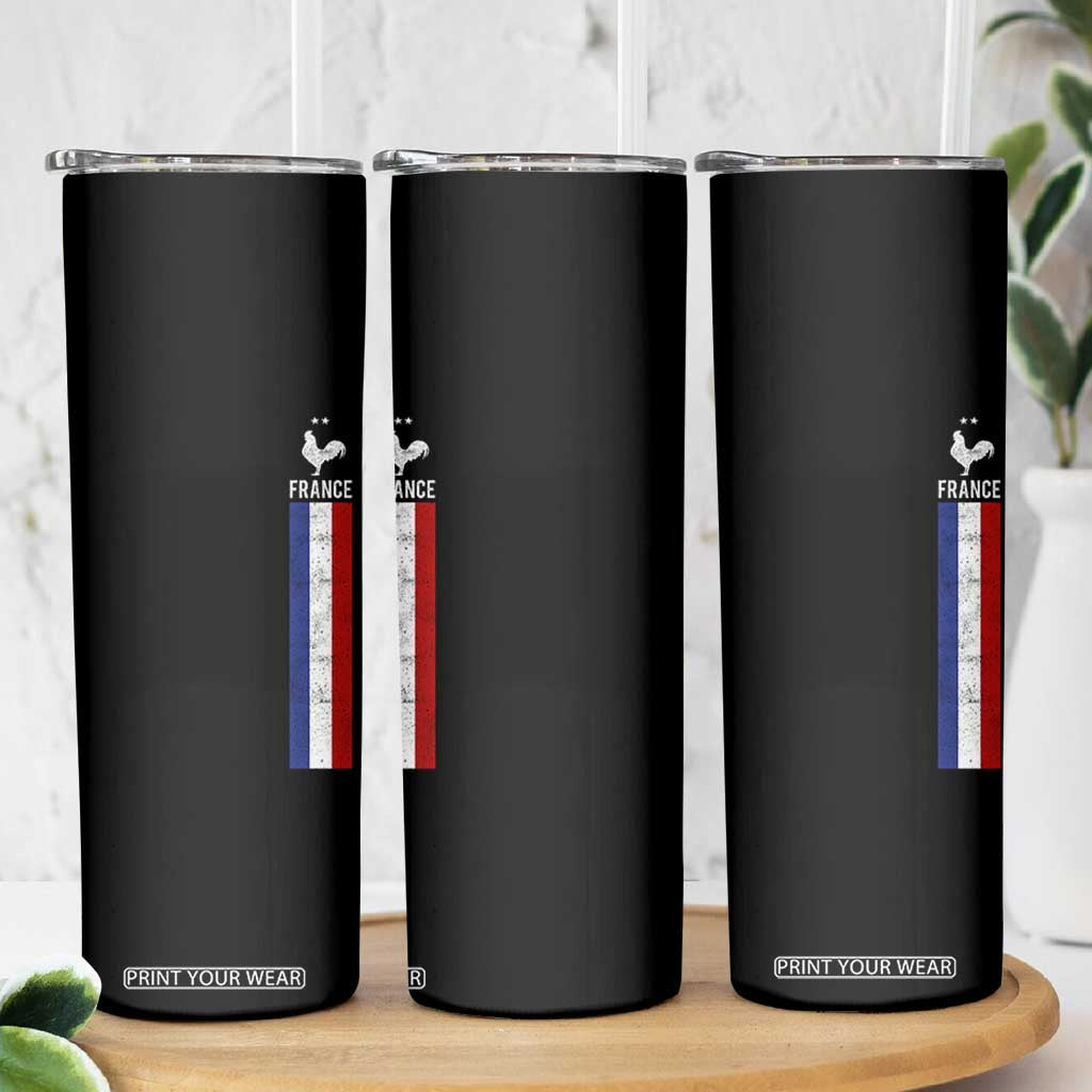 France Football Coq Soccer Throwback Jersey Style Skinny Tumbler Vintage French Flag