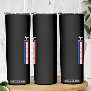France Football Coq Soccer Throwback Jersey Style Skinny Tumbler Vintage French Flag