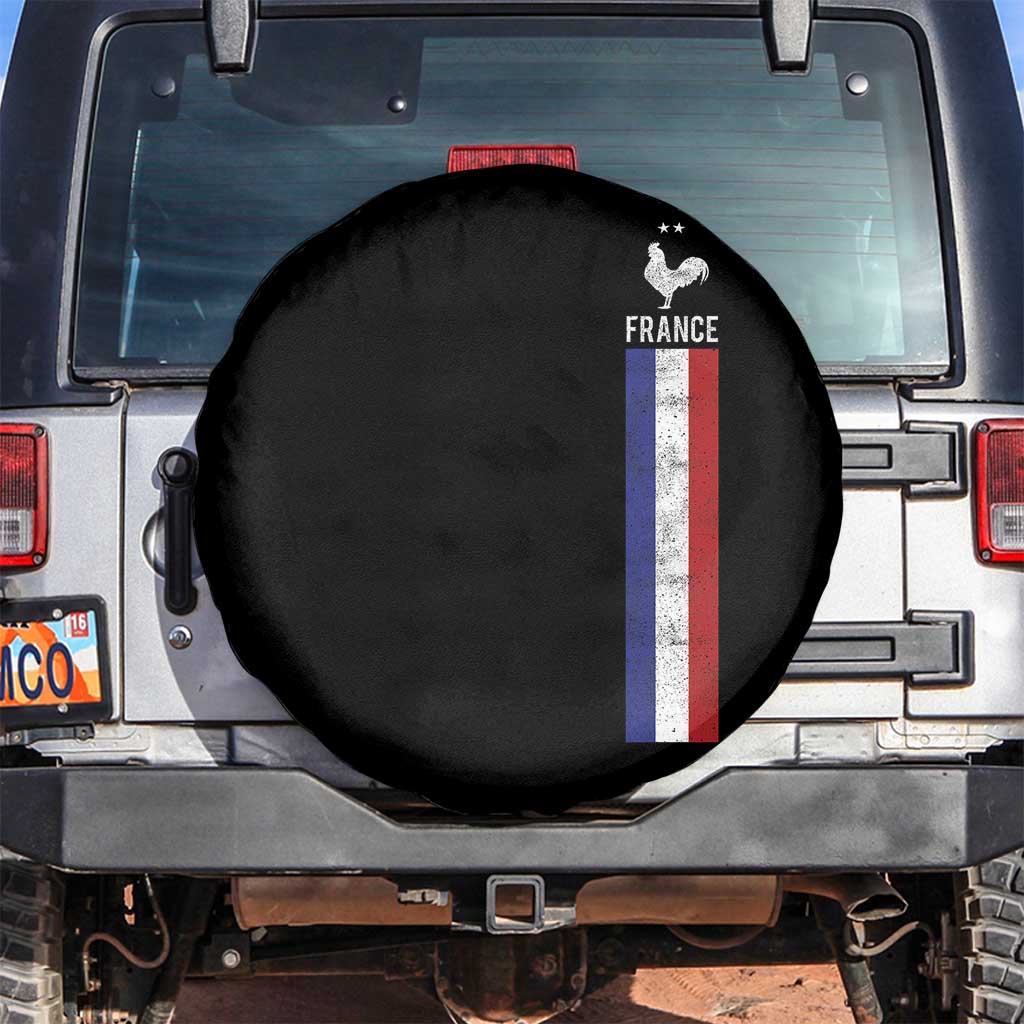 France Football Coq Soccer Throwback Jersey Style Spare Tire Cover Vintage French Flag TS11 No hole Black Print Your Wear