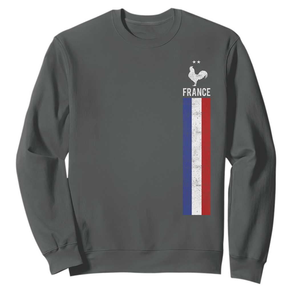 France Football Coq Soccer Throwback Jersey Style Sweatshirt Vintage French Flag