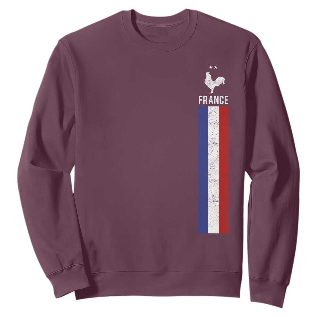 France Football Coq Soccer Throwback Jersey Style Sweatshirt Vintage French Flag