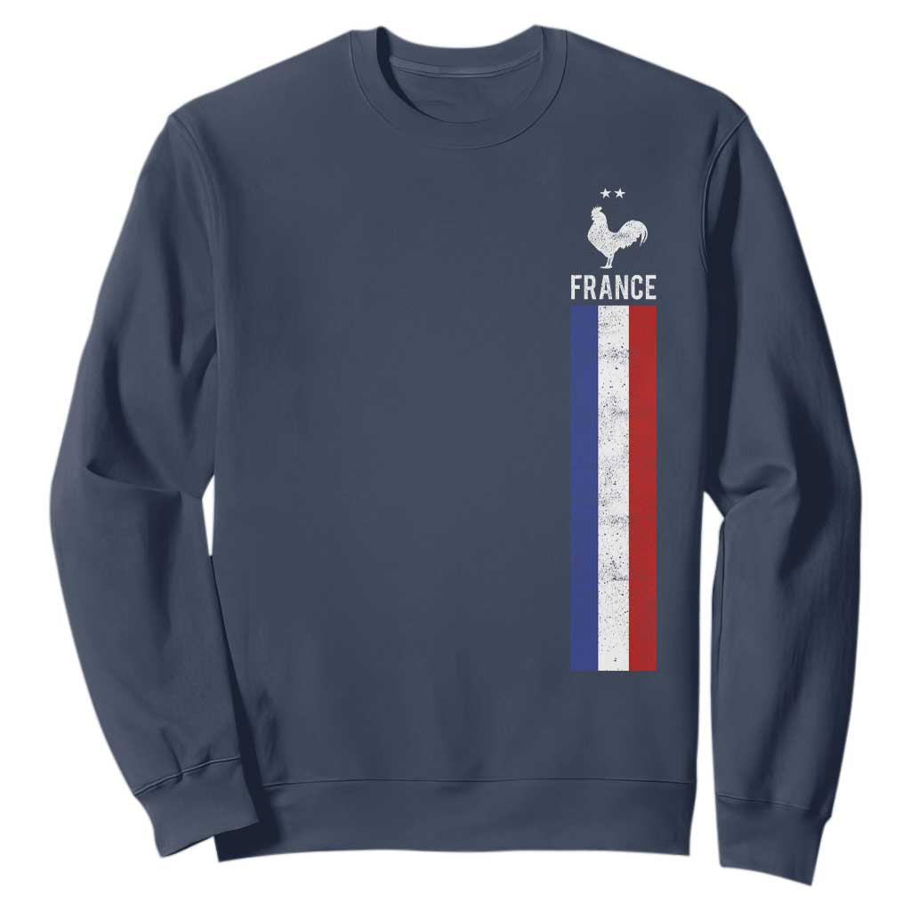 France Football Coq Soccer Throwback Jersey Style Sweatshirt Vintage French Flag