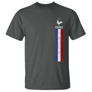 France Football Coq Soccer Throwback Jersey Style T Shirt Vintage French Flag