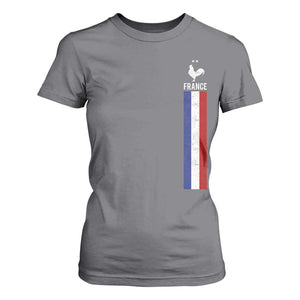 France Football Coq Soccer Throwback Jersey Style T Shirt For Women Vintage French Flag