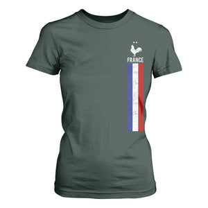 France Football Coq Soccer Throwback Jersey Style T Shirt For Women Vintage French Flag