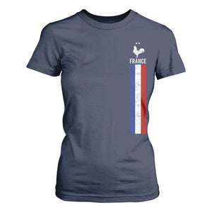 France Football Coq Soccer Throwback Jersey Style T Shirt For Women Vintage French Flag