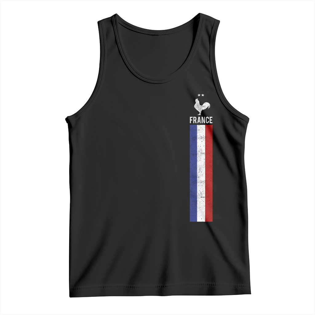 France Football Coq Soccer Throwback Jersey Style Tank Top Vintage French Flag TS11 Black Print Your Wear
