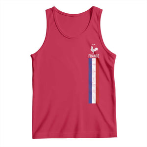 France Football Coq Soccer Throwback Jersey Style Tank Top Vintage French Flag