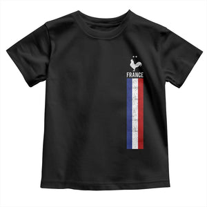 France Football Coq Soccer Throwback Jersey Style Toddler T Shirt Vintage French Flag