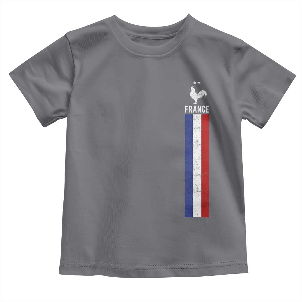 France Football Coq Soccer Throwback Jersey Style Toddler T Shirt Vintage French Flag