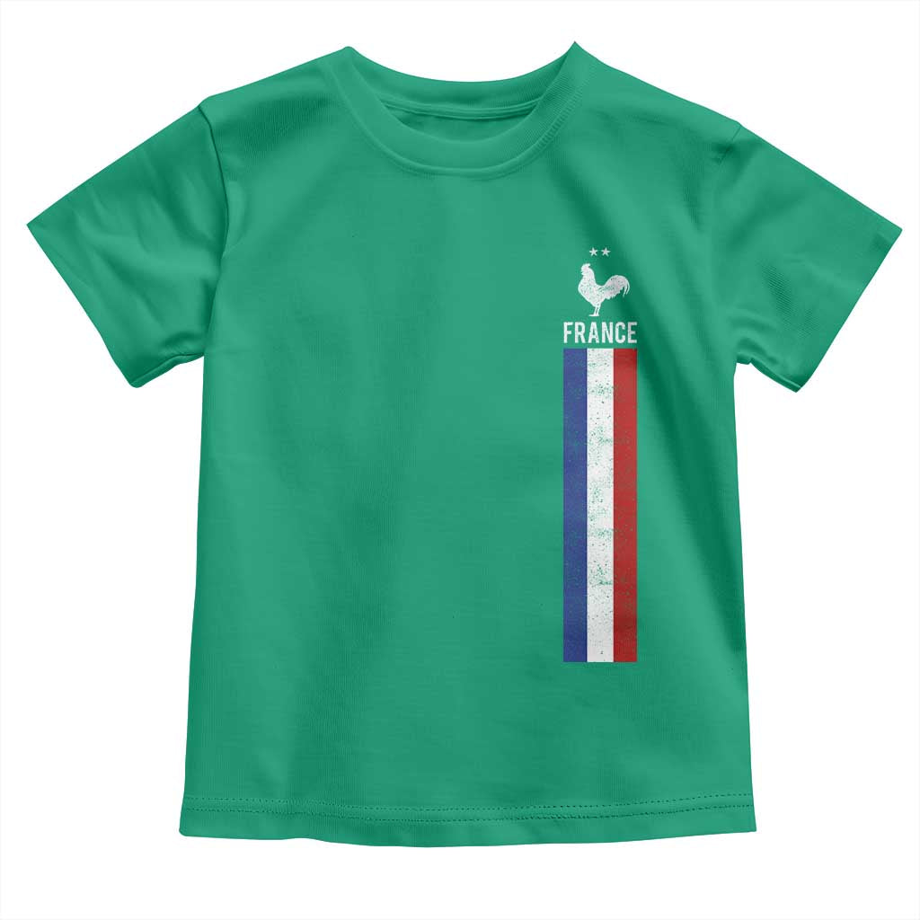 France Football Coq Soccer Throwback Jersey Style Toddler T Shirt Vintage French Flag
