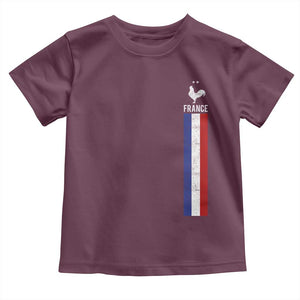 France Football Coq Soccer Throwback Jersey Style Toddler T Shirt Vintage French Flag