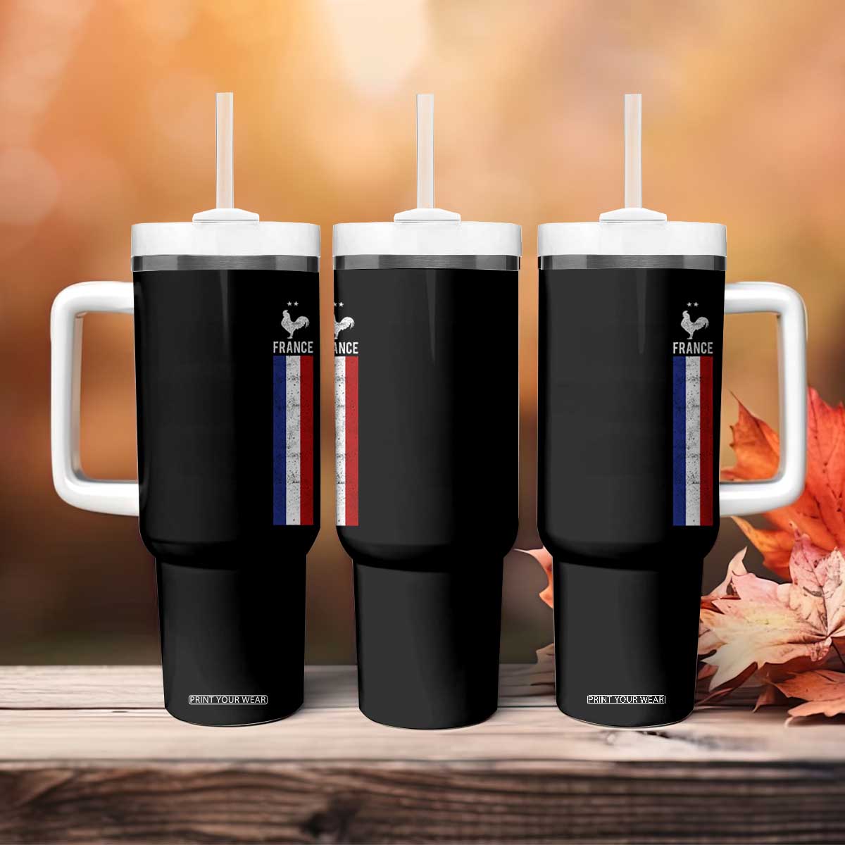 France Football Coq Soccer Throwback Jersey Style Tumbler With Handle Vintage French Flag