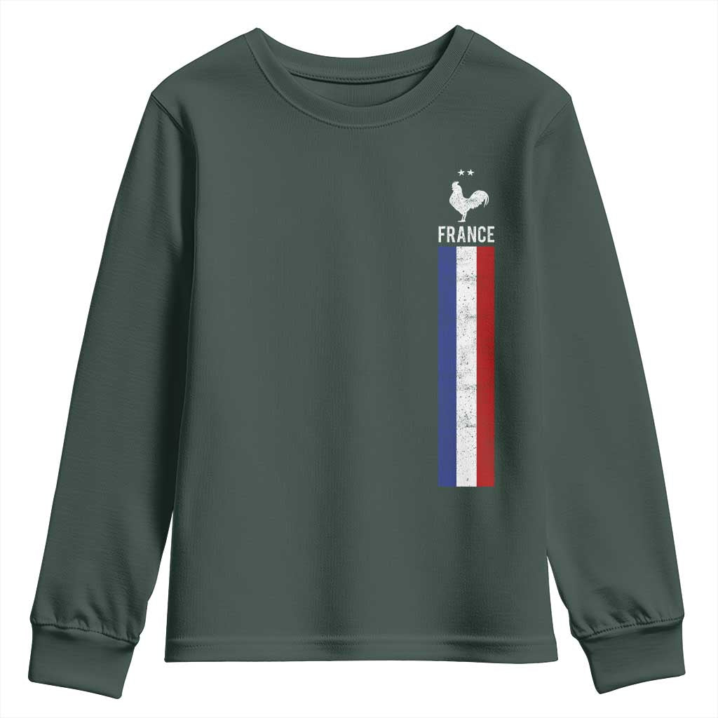 France Football Coq Soccer Throwback Jersey Style Youth Sweatshirt Vintage French Flag