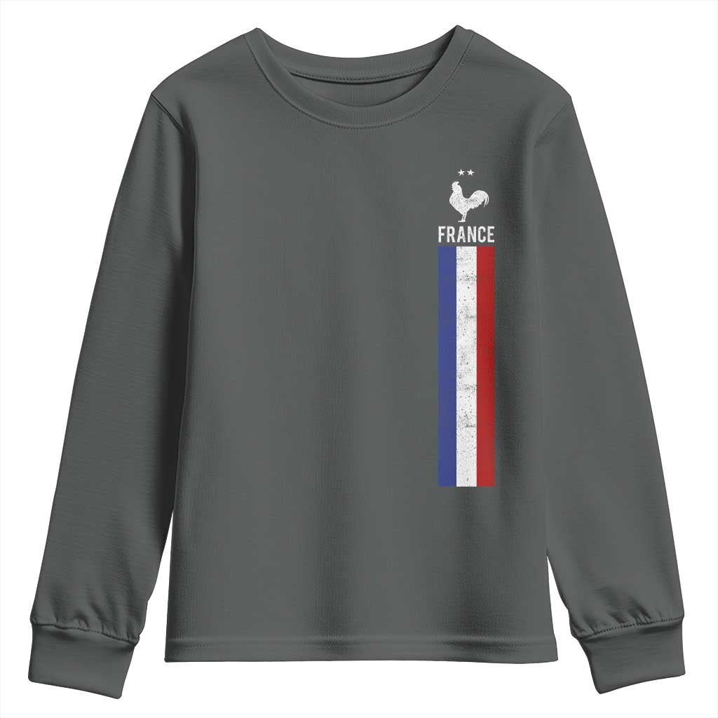 France Football Coq Soccer Throwback Jersey Style Youth Sweatshirt Vintage French Flag