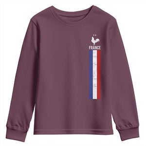 France Football Coq Soccer Throwback Jersey Style Youth Sweatshirt Vintage French Flag