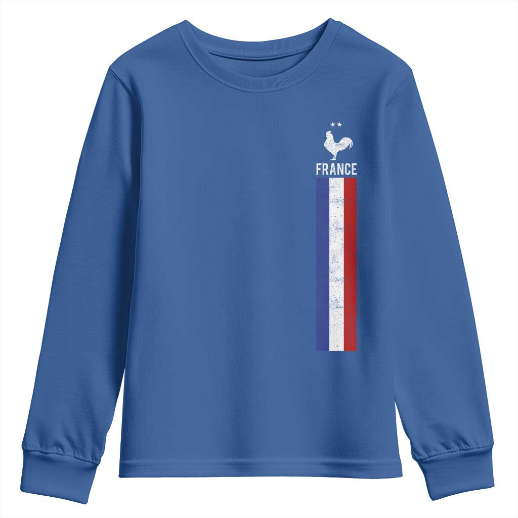 France Football Coq Soccer Throwback Jersey Style Youth Sweatshirt Vintage French Flag