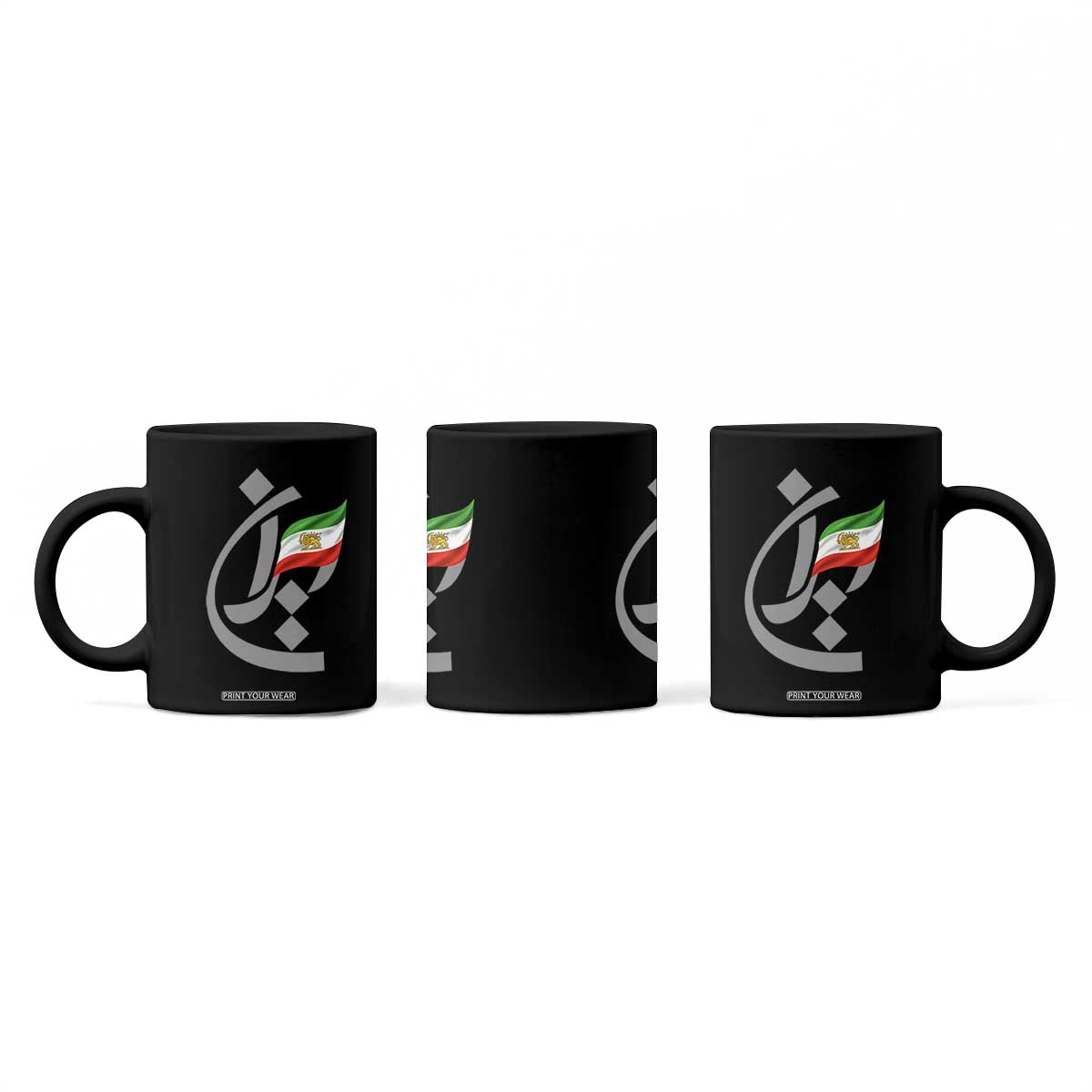 Iran Lion and Sun Flag Persian Calligraphy Coffee Mug