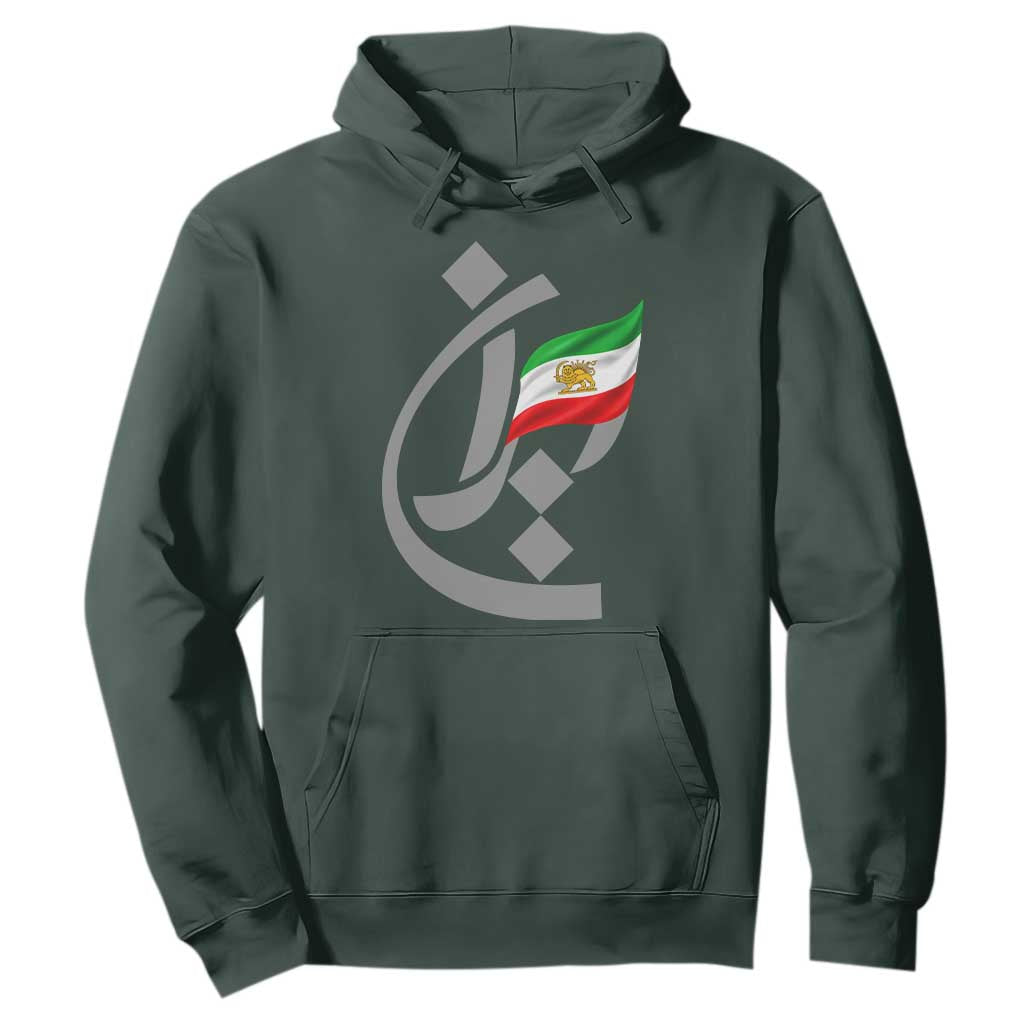 Iran Lion and Sun Flag Persian Calligraphy Hoodie