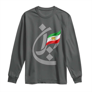 Iran Lion and Sun Flag Persian Calligraphy Long Sleeve Shirt