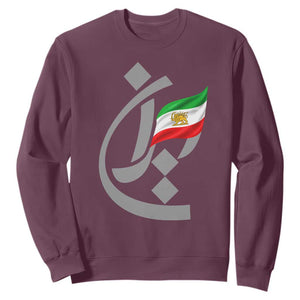 Iran Lion and Sun Flag Persian Calligraphy Sweatshirt
