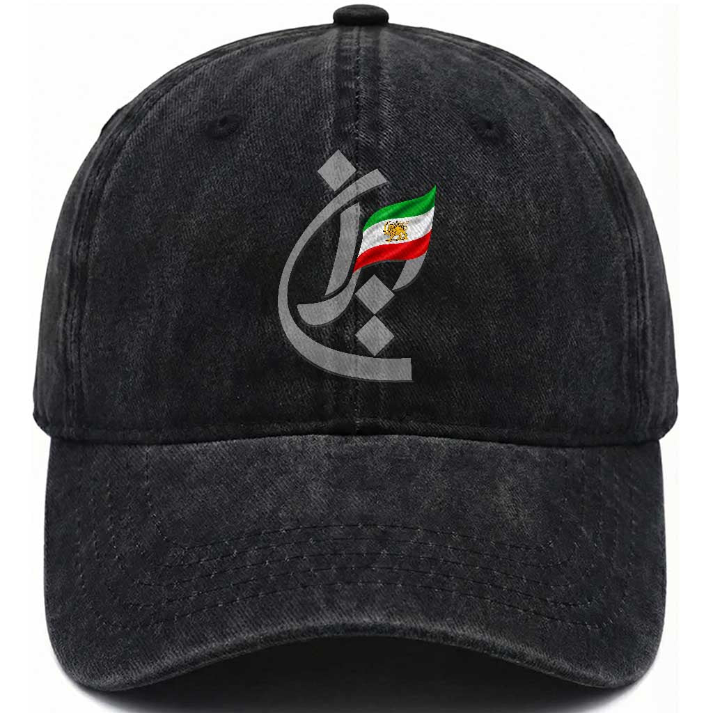 Iran Lion and Sun Flag Persian Calligraphy Washed Cotton Baseball Cap TS11 Print Your Wear