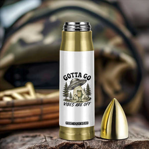 Funny Frog Alien Abduction Bullet Tumbler Gotta Go Vibes Are Off UFO Forest