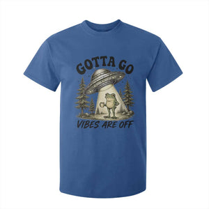 Funny Frog Alien Abduction T Shirt For Kid Gotta Go Vibes Are Off UFO Forest