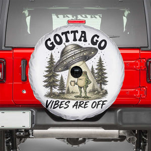 Funny Frog Alien Abduction Spare Tire Cover Gotta Go Vibes Are Off UFO Forest