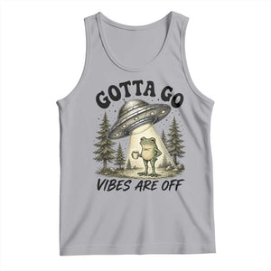 Funny Frog Alien Abduction Tank Top Gotta Go Vibes Are Off UFO Forest