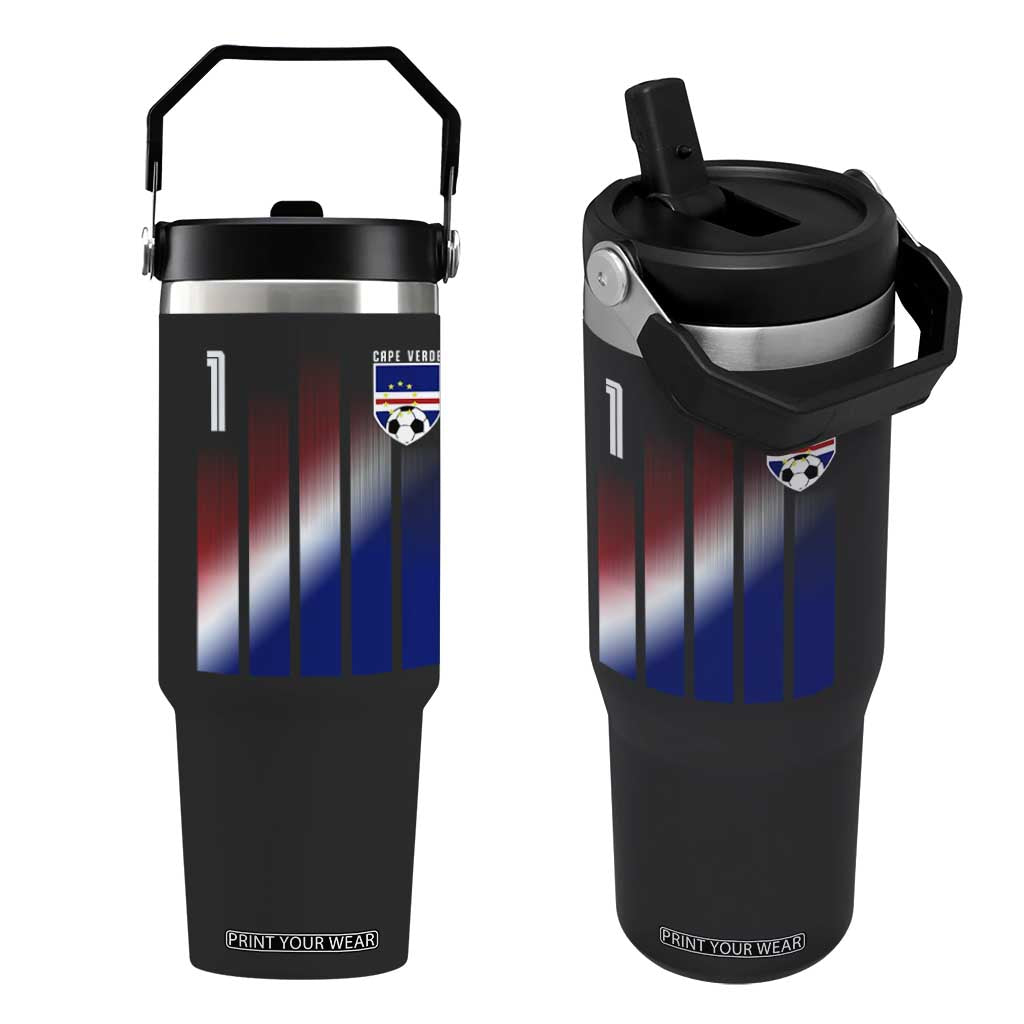 Cape Verde Flag Retro Sports Cabo Verdean Roots Flip Straw Tumbler