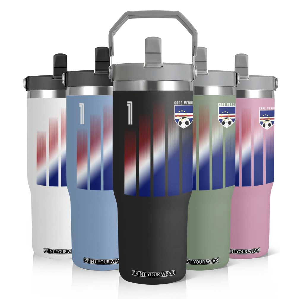 Cape Verde Flag Retro Sports Cabo Verdean Roots Flip Straw Tumbler