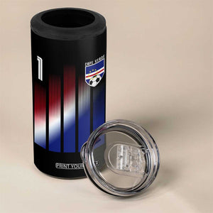 Cape Verde Flag Retro Sports Cabo Verdean Roots 4 in 1 Can Cooler Tumbler