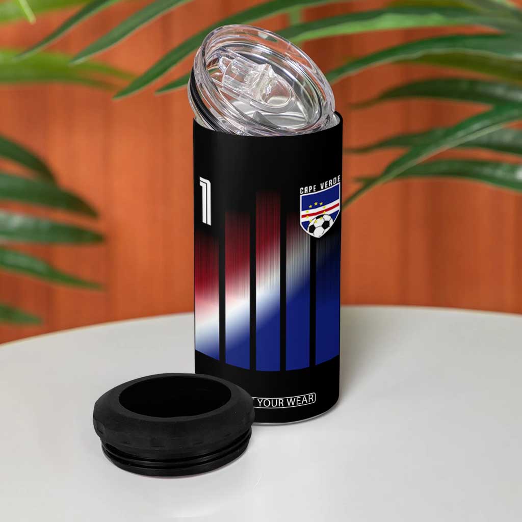 Cape Verde Flag Retro Sports Cabo Verdean Roots 4 in 1 Can Cooler Tumbler