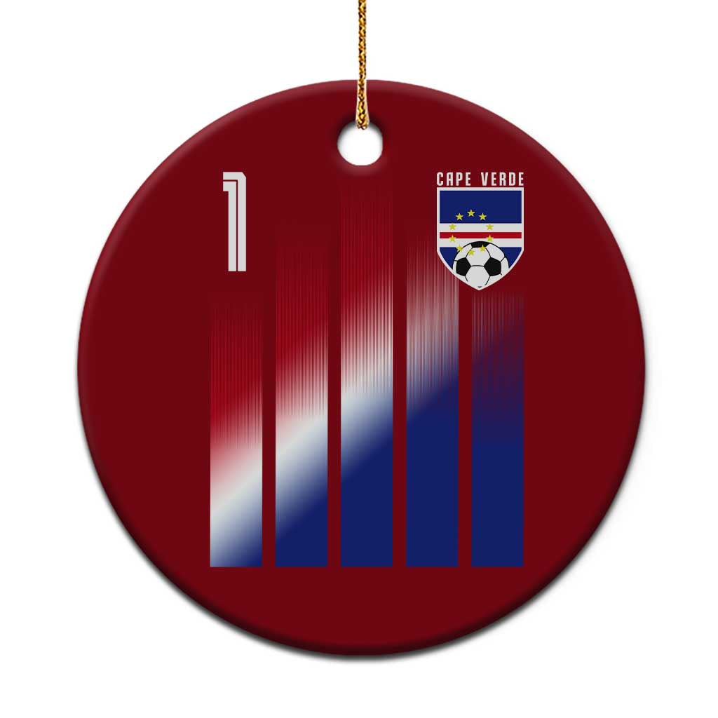 Cape Verde Flag Retro Sports Cabo Verdean Roots Ceramic Ornament