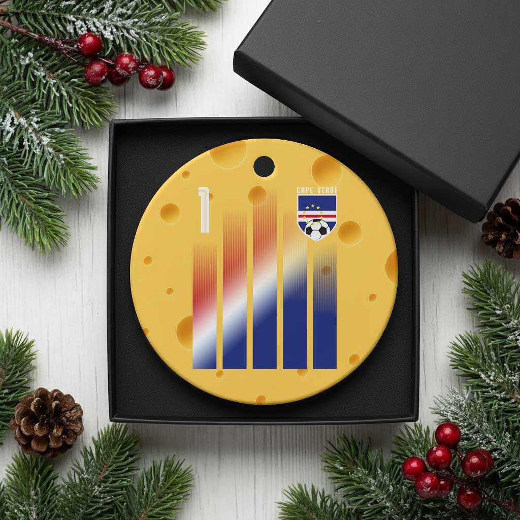 Cape Verde Flag Retro Sports Cabo Verdean Roots Ceramic Ornament