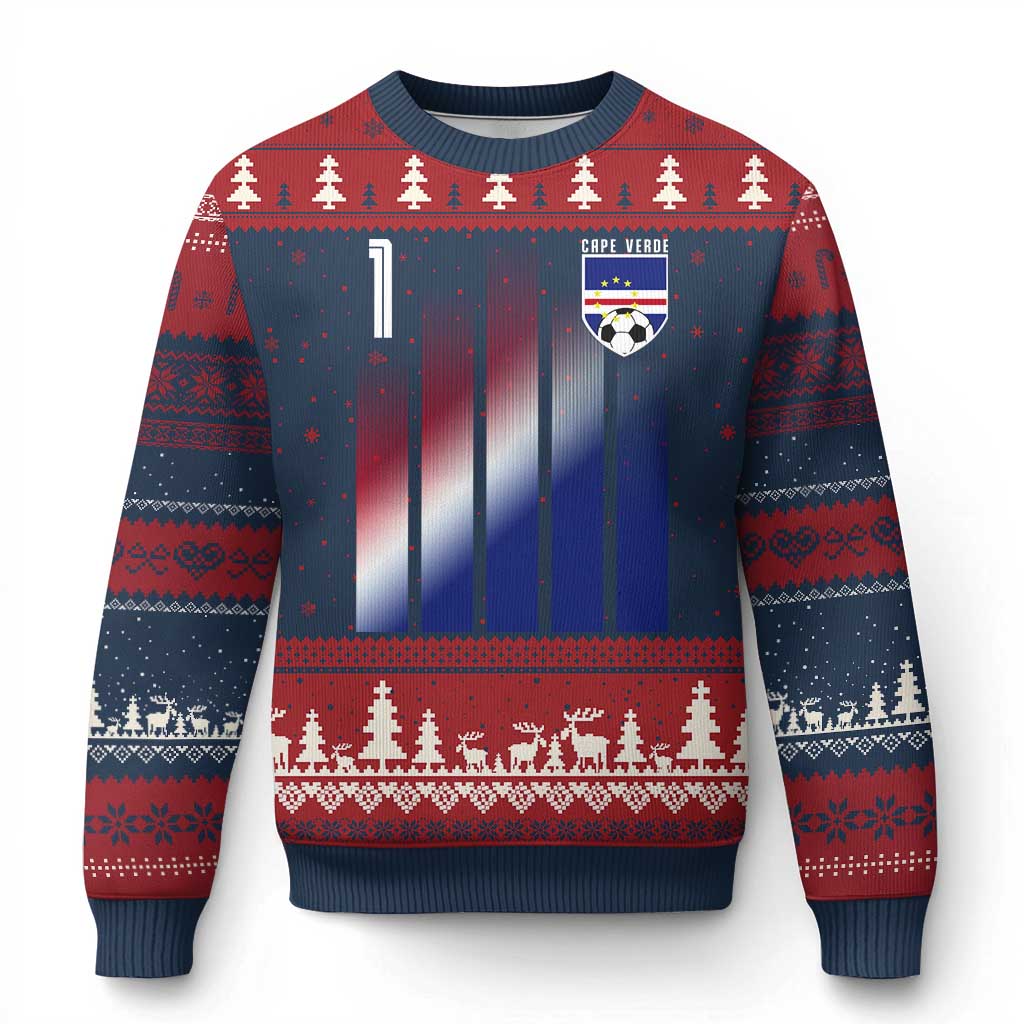 Cape Verde Flag Retro Sports Cabo Verdean Roots Ugly Christmas Sweater