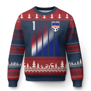 Cape Verde Flag Retro Sports Cabo Verdean Roots Ugly Christmas Sweater