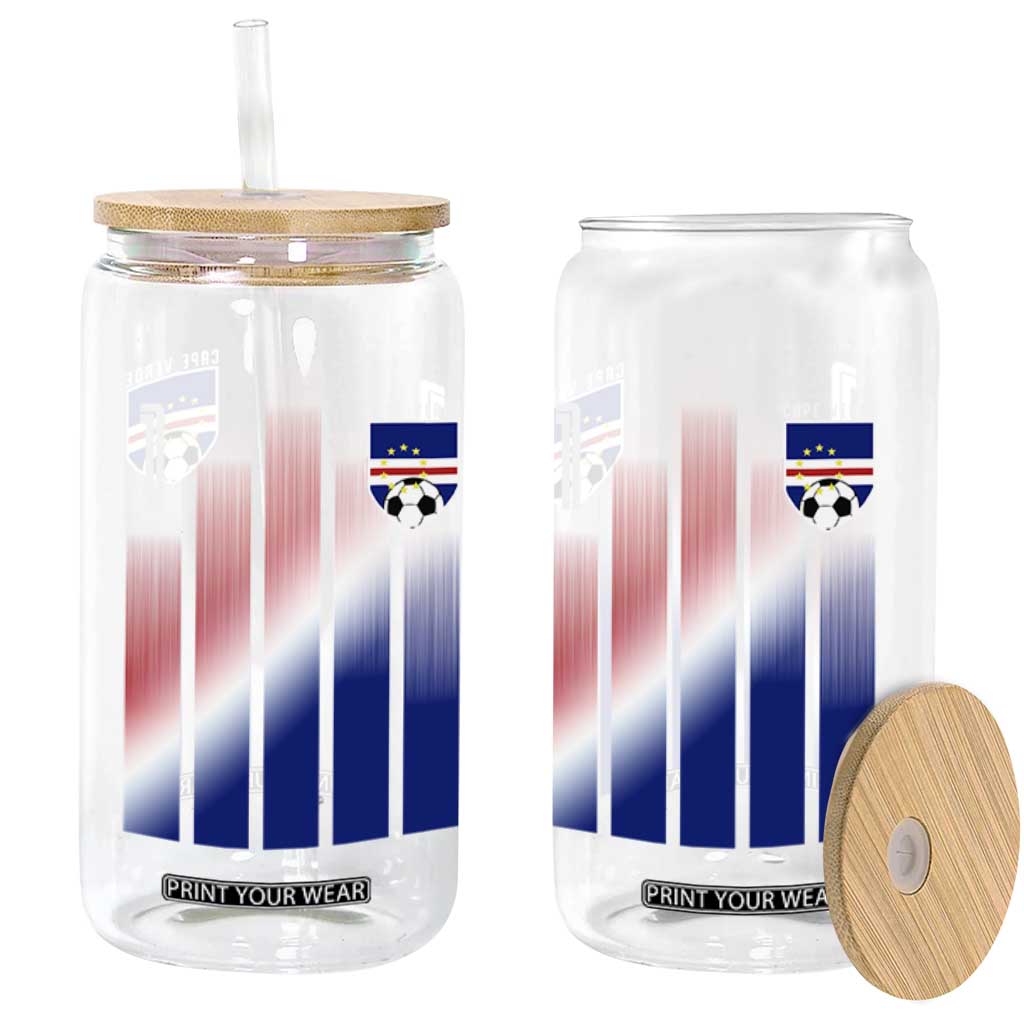 Cape Verde Flag Retro Sports Cabo Verdean Roots Glass Can