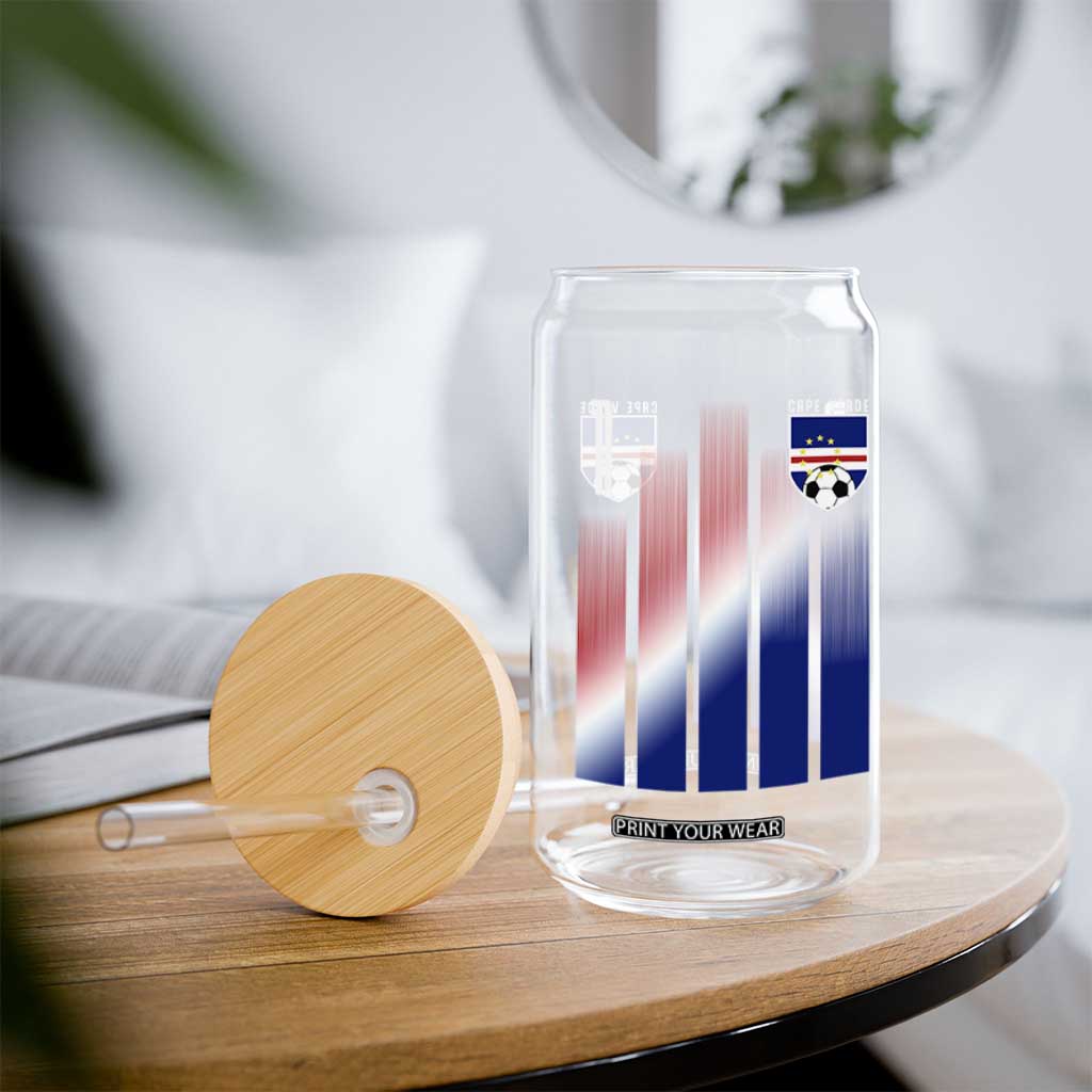 Cape Verde Flag Retro Sports Cabo Verdean Roots Glass Can