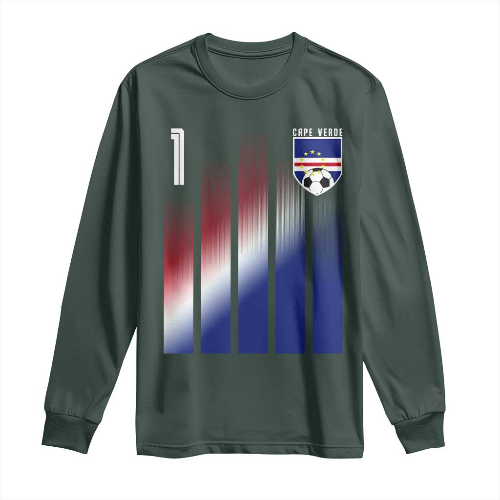 Cape Verde Flag Retro Sports Cabo Verdean Roots Long Sleeve Shirt